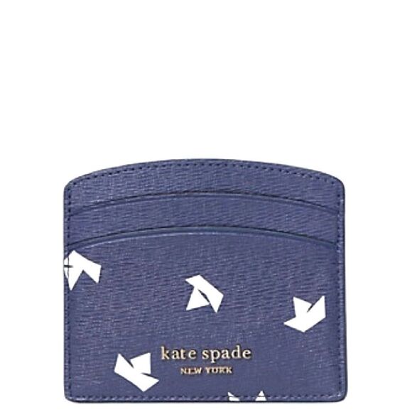 KATE SPADE PAPER BOATS CARDHOLDER IN SQUID INK - Picture 1 of 9